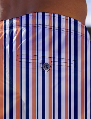 Çizgi Desenli Standart Boy Erkek Mayo Deniz Şortu