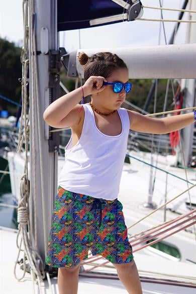 Dijital Baskılı Çocuk Deniz Şortu