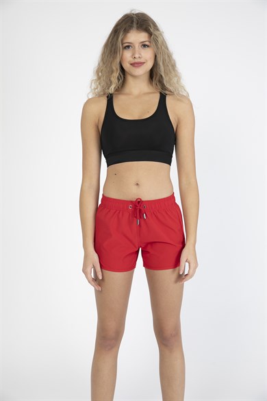 Kırmızı Mini Boy Kadın Mayo Deniz Şortu