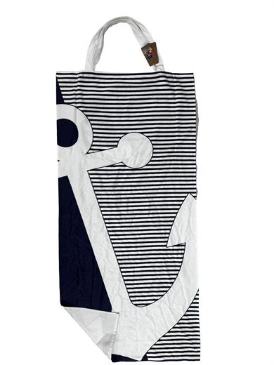 Marin Çapa Desenli Yüksek Su Emicili Çanta Olabilen Plaj Havlusu