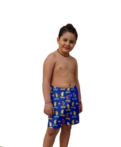 Dijital Baskılı Çocuk Deniz Şortu