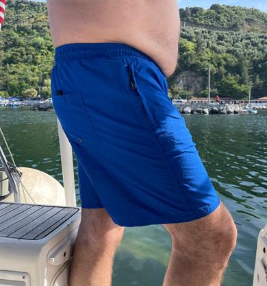 Saks Mavi Büyük Beden Standart Boy Erkek Mayo Deniz Şortu 