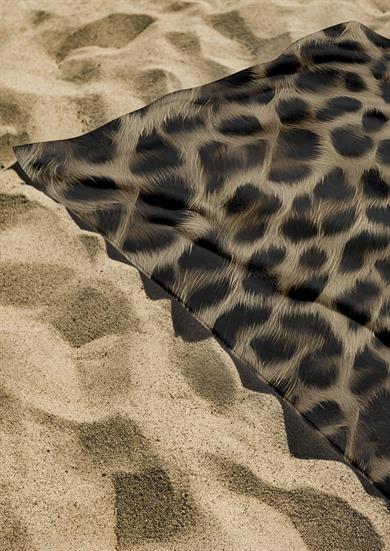 Leopar Desenli Yüksek Su Emici 70x150cm Plaj Havlusu