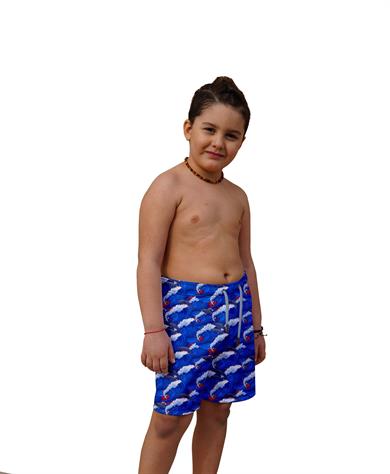 Dijital Baskılı Çocuk Deniz Şortu