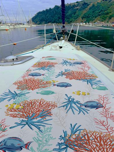 Balık Desenli Renkli Unisex Plaj Havlusu 70x150