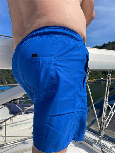 Saks Mavi Büyük Beden Standart Boy Erkek Mayo Deniz Şortu 