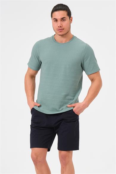 Erkek Lacivert Standart Fit Normal Kesim %100 Pamuk Cepli Dokuma Şort
