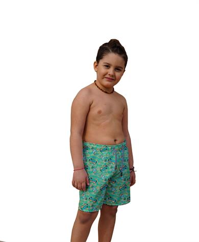 Dijital Baskılı Çocuk Deniz Şortu
