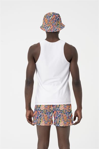 Şal Desenli Standart Boy Erkek Deniz ve Havuz Şortu 