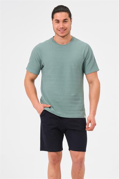 Erkek Lacivert Standart Fit Normal Kesim %100 Pamuk Cepli Dokuma Şort