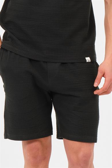 Erkek Petrol Yeşili  Oversize Cepli Recycle %100 Pamuklu Standart Boy Şort