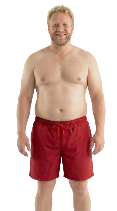 Kırmızı Büyük Beden Standart Boy Erkek Mayo Deniz Şortu 