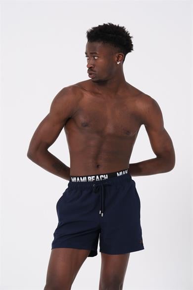 Lacivert Boxer Lastikli Standart Boy Erkek Deniz ve Havuz Şortu 
