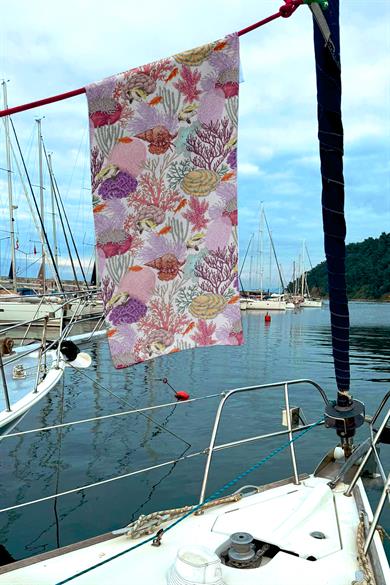 Balık Desenli Renkli Unisex Plaj Havlusu 70x150