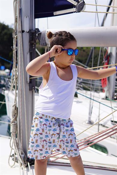 Dijital Baskılı Çocuk Deniz Şortu