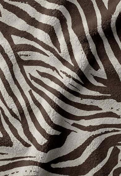 Zebra Desenli Kahverengi Krem Yüksek Su Emici 70x150 Plaj Havlusu 