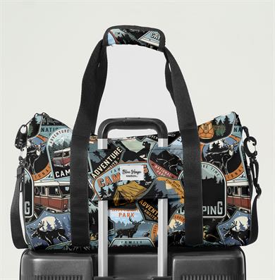 Desenli Kilitli Unisex Seyahat Çantası - Kabin Boy El Valizi - Spor Çantası