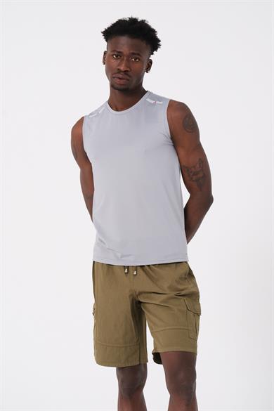 Gri Sıfır Kol Erkek T shirt