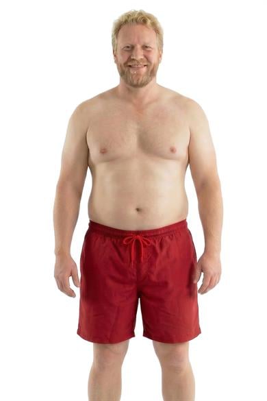 Kırmızı Büyük Beden Standart Boy Erkek Mayo Deniz Şortu 