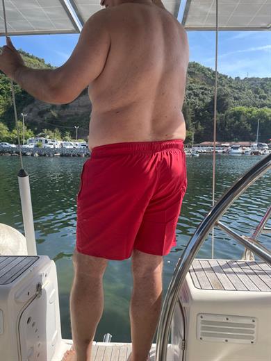 Kırmızı Büyük Beden Standart Boy Erkek Mayo Deniz Şortu 