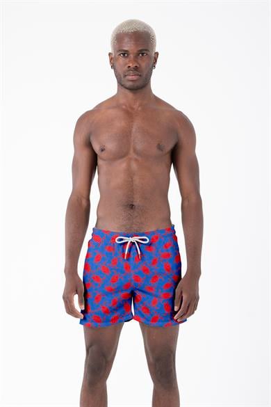 Kaplumbağa Desenli Su İtici Çabuk Kuruma Özellikli Standart Boy Erkek Mayo Deniz Şortu