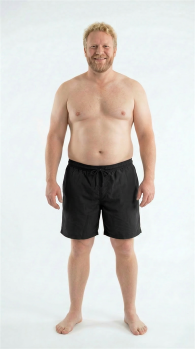 Siyah Büyük Beden Standart Boy Erkek Mayo Deniz Şortu 