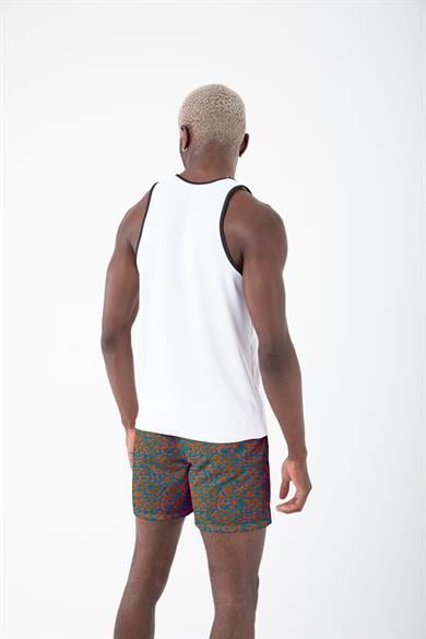 Desenli Sıfır Kol Nefes Alan Kumaş Erkek Atlet