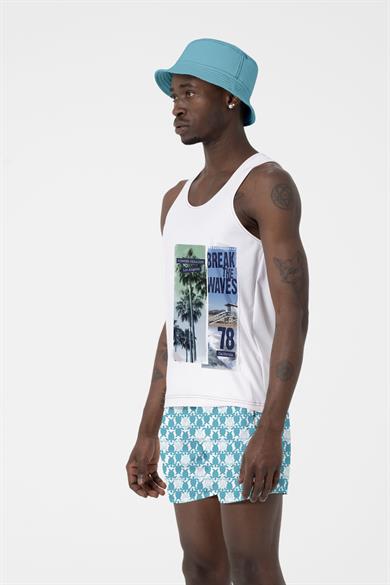 Kaplumbağa Desenli Standart Boy Erkek Deniz ve Havuz Şortu