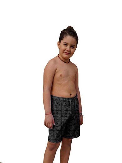 Dijital Baskılı Çocuk Deniz Şortu