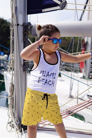 Dijital Baskılı Çocuk Deniz Şortu