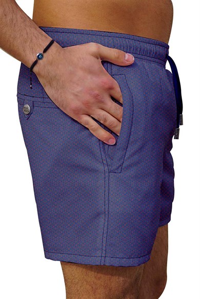 Renkli Desenli Büyük Beden Standart Boy Erkek Mayo Deniz Şortu 