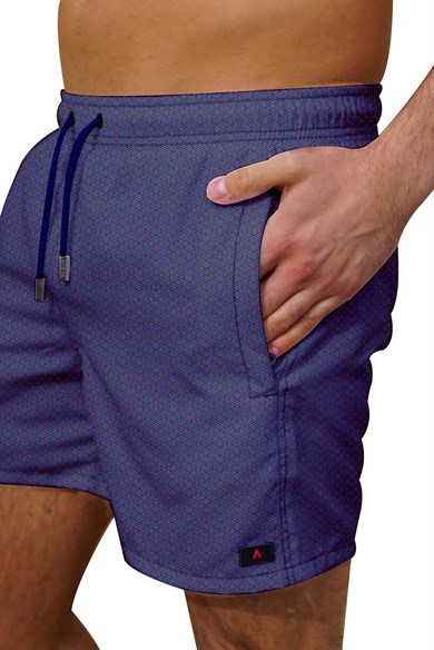 Renkli Desenli Büyük Beden Standart Boy Erkek Mayo Deniz Şortu 