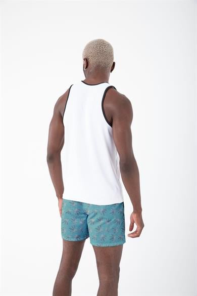 Desenli Sıfır Kol Nefes Alan Kumaş Erkek Atlet