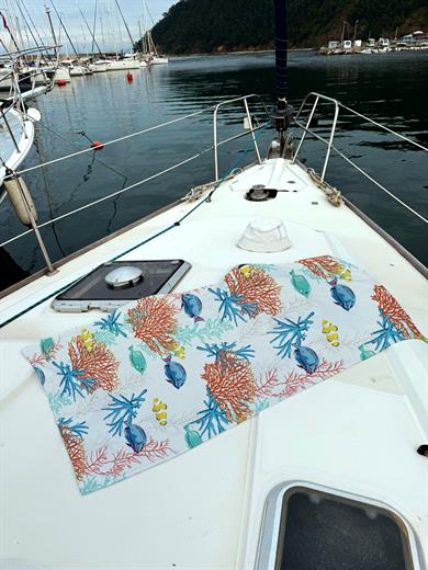 Balık Desenli Renkli Unisex Plaj Havlusu 70x150