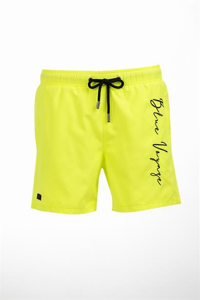 Nakışlı Yeşil  Blue Voyage Miami Beach Nakışlı Neon Yeşil  Standart Boy Erkek Mayo Deniz ve Havuz Şortu Erkek Deniz Şortu 