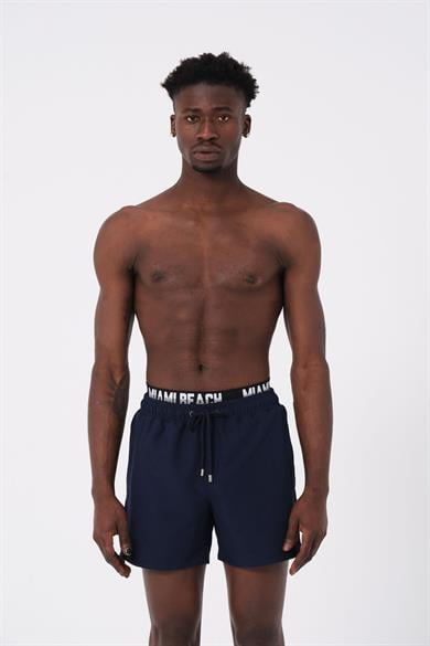 Lacivert Boxer Lastikli Standart Boy Erkek Deniz ve Havuz Şortu 