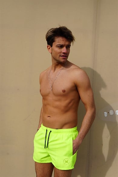 Neon Yeşil  Mini Boy Erkek Mayo Deniz Şortu