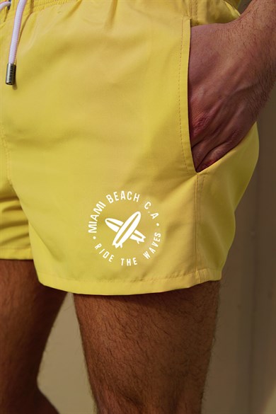 Sarı  Mini Boy Erkek Mayo Deniz Şortu