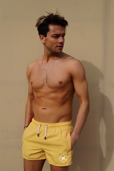 Sarı  Mini Boy Erkek Mayo Deniz Şortu