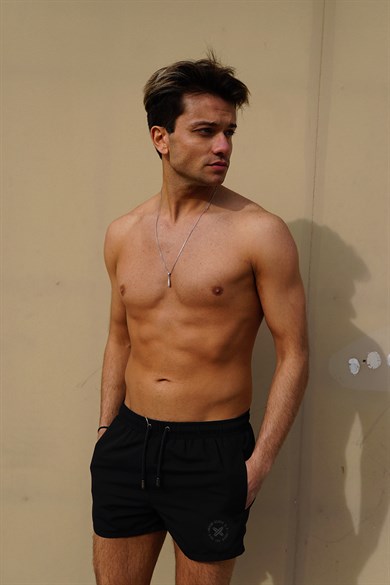 Siyah Mini Boy Erkek Mayo Deniz Şortu