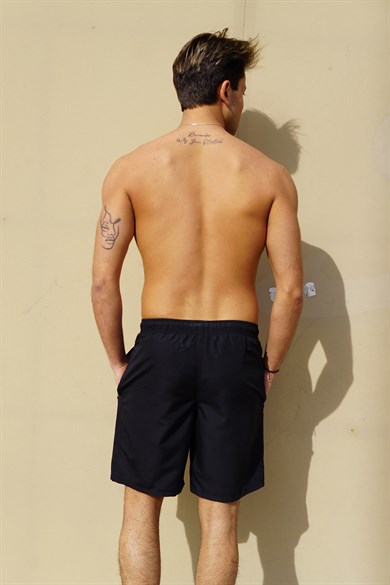 Siyah Uzun Boy Erkek Mayo Deniz Şortu