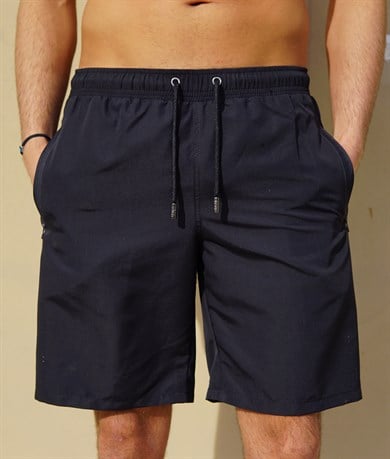 Lacivert Uzun Boy Erkek Mayo Deniz Şortu