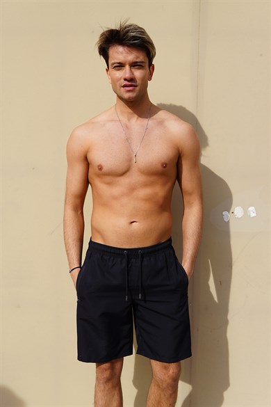 Lacivert Uzun Boy Erkek Mayo Deniz Şortu