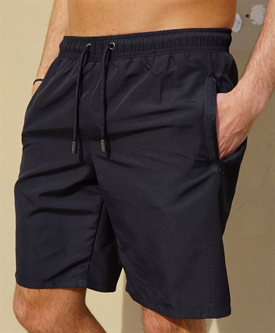 Lacivert Uzun Boy Erkek Mayo Deniz Şortu