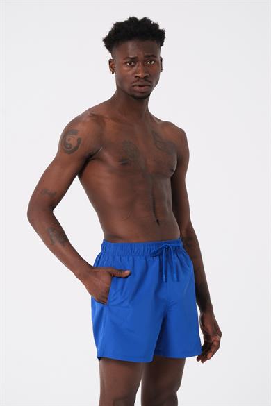 DAAG Saks Mavi Düz Renk Standart Boy Erkek Deniz ve Havuz Şortu 