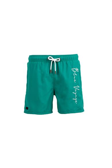 Blue Voyage Miami Beach Nakışlı Yeşil  Standart Boy Erkek Mayo Deniz ve Havuz Şortu 