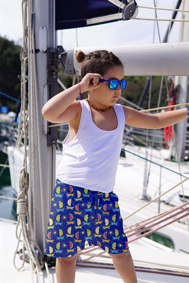 Dijital Baskılı Çocuk Deniz Şortu