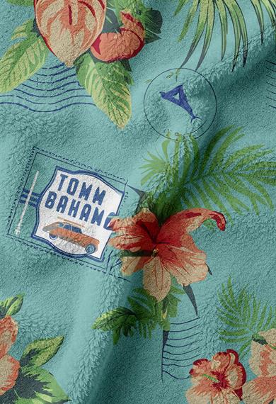 Tropikal Desenli Yüksek Su Emici 70x150cm Plaj Havlusu