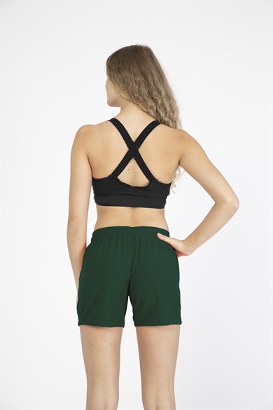 Yeşil Orta Boy Yan Cepli Kadın Mayo Deniz Şortu