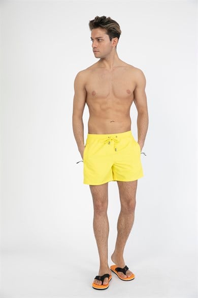 Sarı Standart Boy Erkek Mayo Deniz Şortu 